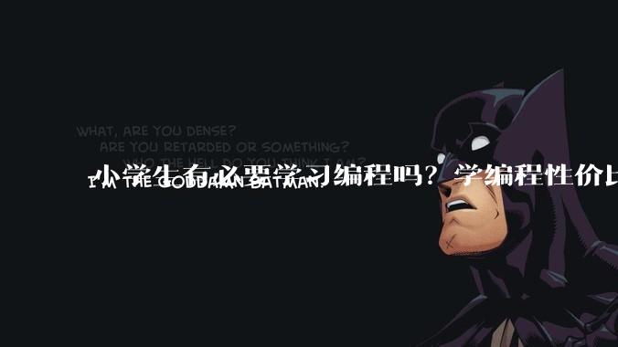 小学生有必要学习编程吗？学编程性价比高吗？
